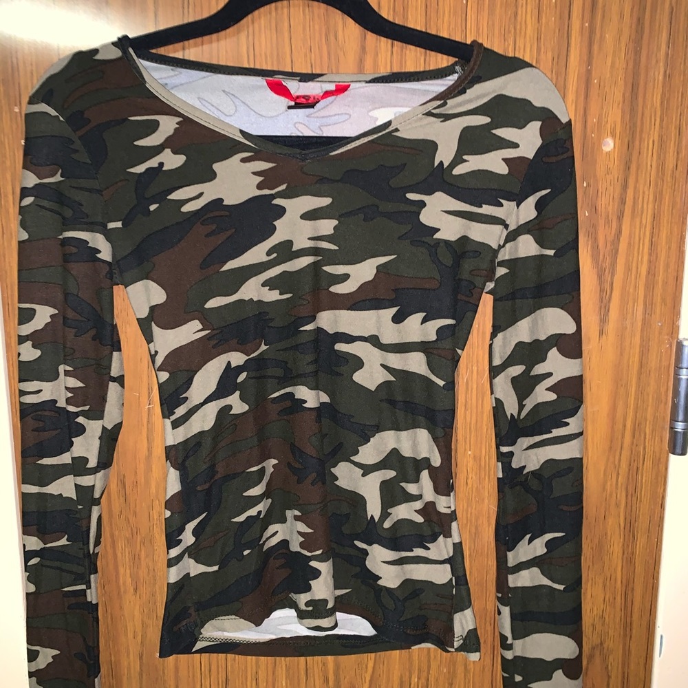 Skinny Long Sleeved Camo shirt!
